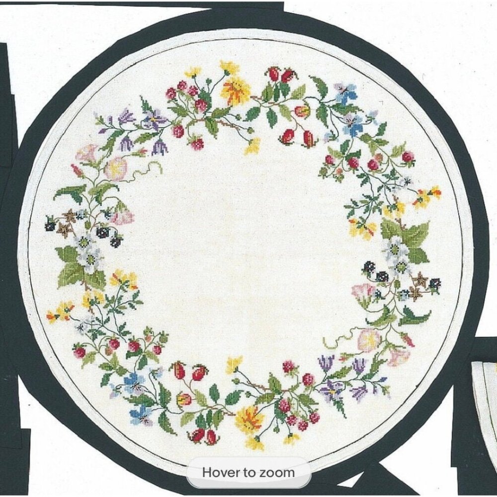 Eva Rosenstand Clara Waever Bindweed Wreath Cross Stitch Kit 5-1740  Tablecloth